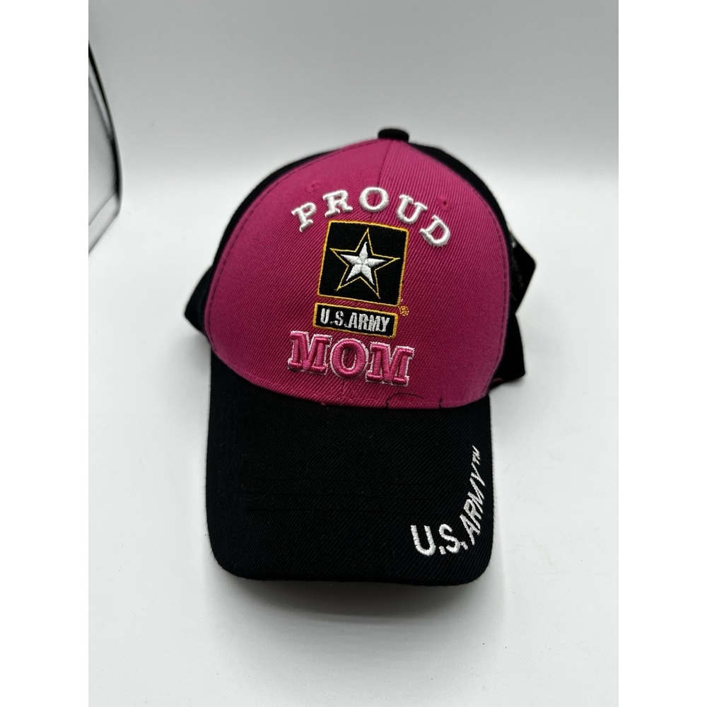 U.S. Warriors Proud U.S. Army Mom Baseball Cap Hat Pink Black Official Licensed - Picture 2 of 13